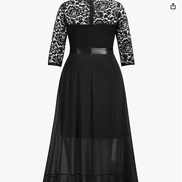 Mother of Bride, Bridesmaid dress, lace ruffle, Black - Picture 3 of 3